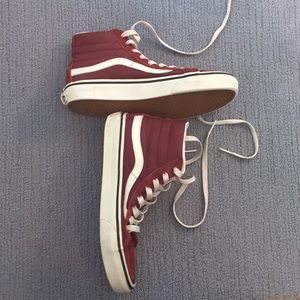 Maroon high top Vans